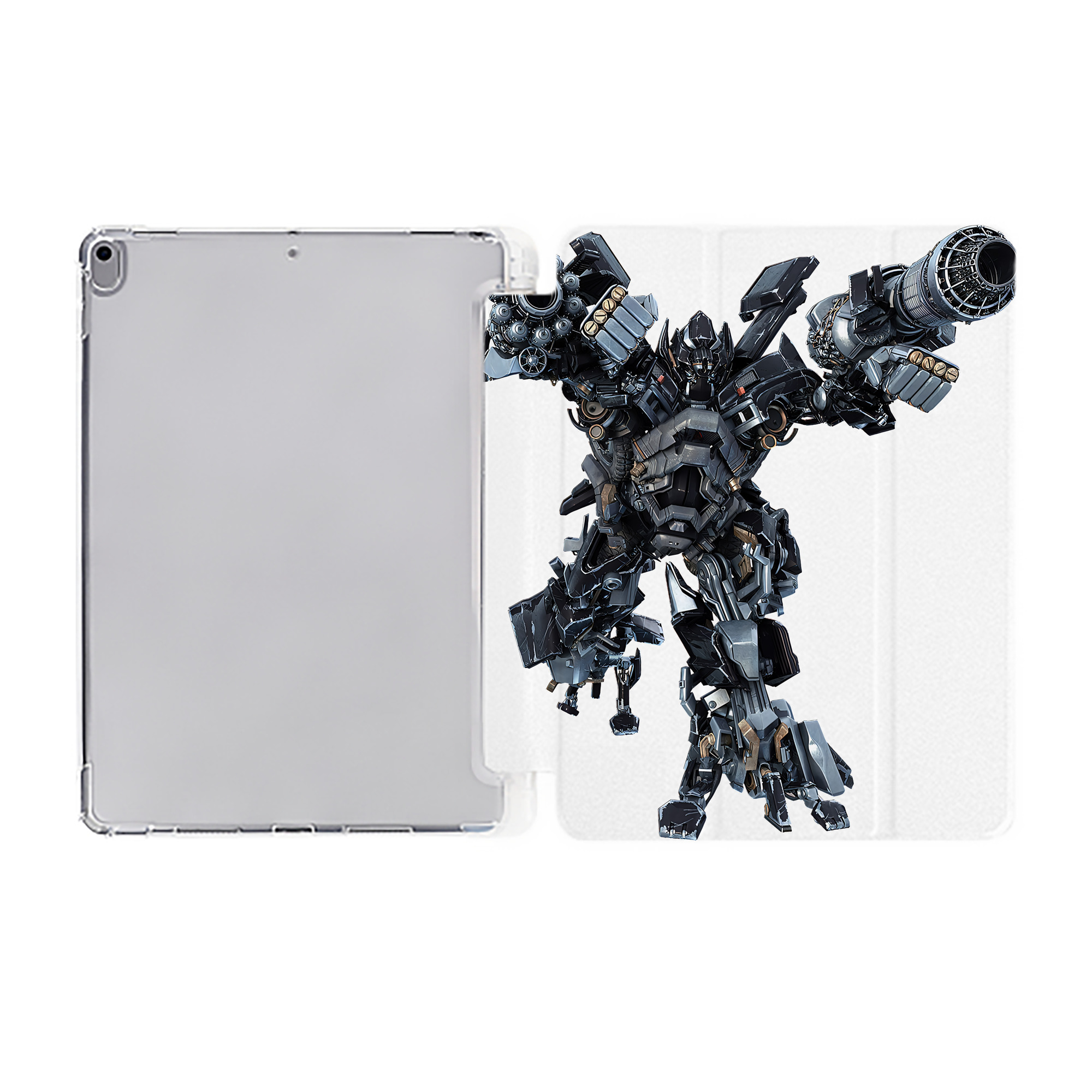 （画像用） Transformers トランスフォーマー IPad ケース ペン収納付き 三つ折りスタンド PUレザー×シリコン 対応機種9.5/10.5/10.9インチ